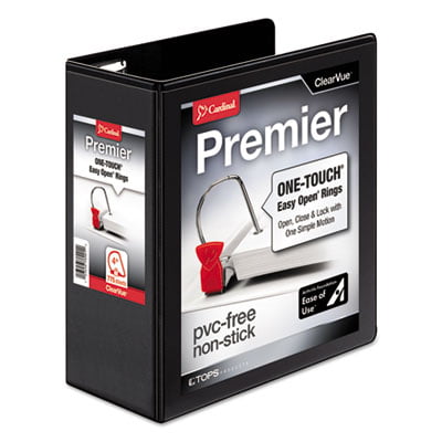 ONE-TOUCH Easy Open Locking Slant Cardinal Premier Easy Open 3-Ring Binder 4"